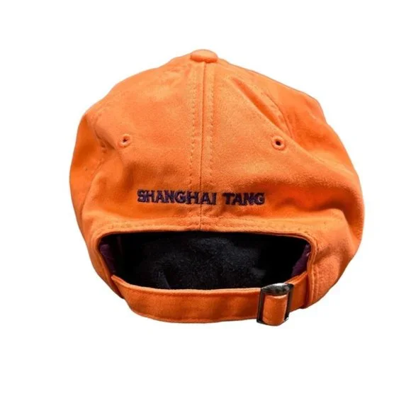 Shanghai Tang Orange Purple StarEmbroidered Logo Strapback Hat Cap